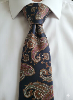 Kuppenheimer navy paisley silk tie - 55"
